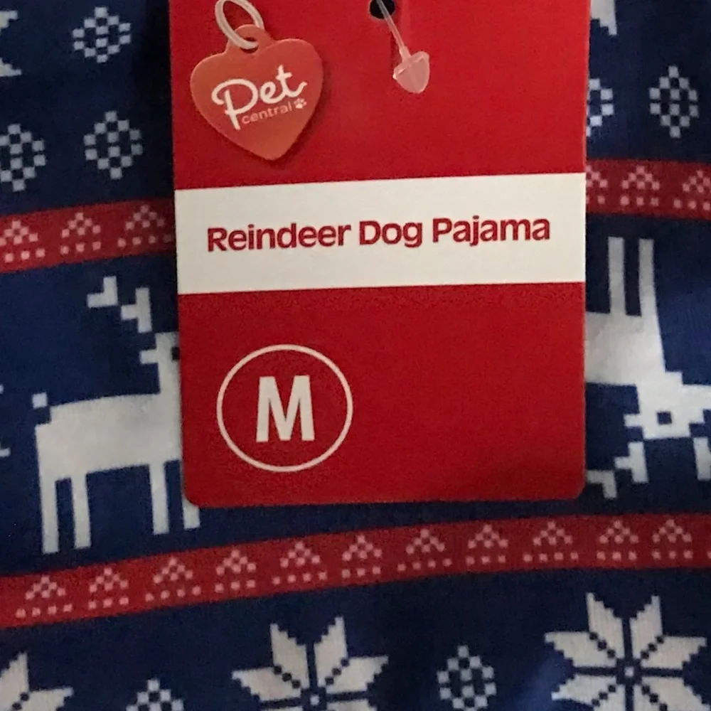 Pet Central Reindeer Dog Pajama NEW Size M-14”/35.56cm